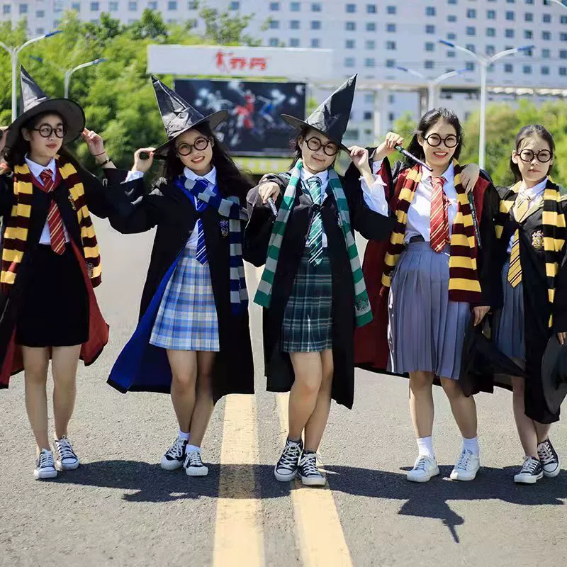 trang phuc haloween Quần áo Harry Potter, quần áo cos, trọn bộ áo choàng đại học, áo choàng ma thuật trẻ em, trang phục Halloween, áo choàng phù thủy và các thiết bị ngoại vi anh halloween