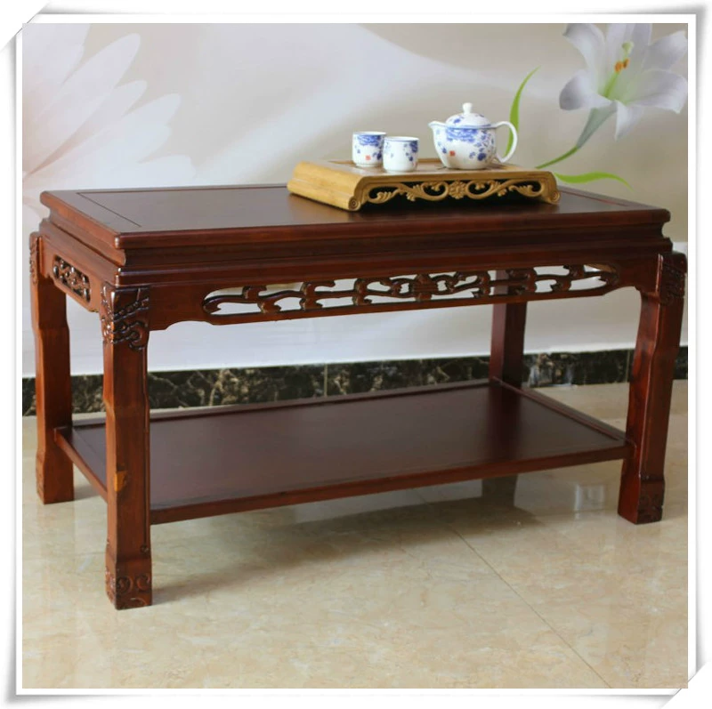 Một mét dài gỗ rắn bàn cà phê hiện đại Elm phòng khách giải trí đôi bàn trà thời trang Trung Quốc đồ cổ - Bàn trà