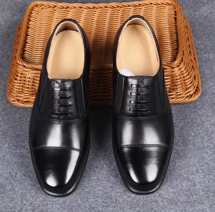 Often served leather shoes genuine leather three joints positive dress Business casual headlayer Bull Leather Men Career Working Leather Shoes