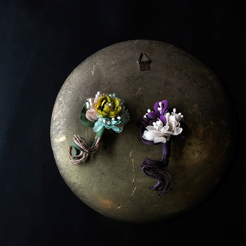 First flower hand-made fabric craft flower brooch Forest decoration purple flower cluster