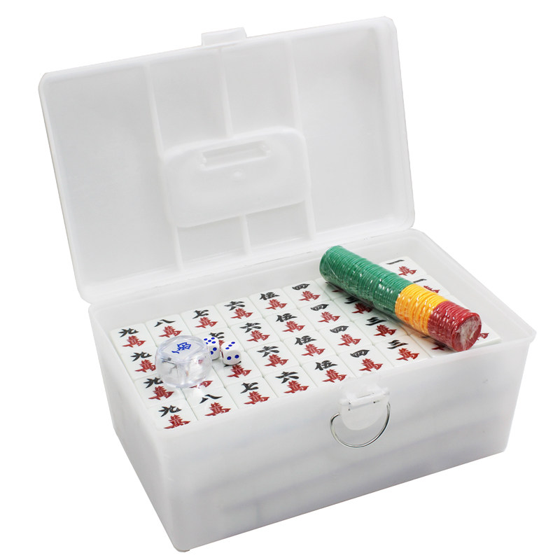 Taiwanese bamboo silk mahjong cards, send tablecloths. chip. Dice. Fengzhuang. Plastic box. Household mahjong tiles