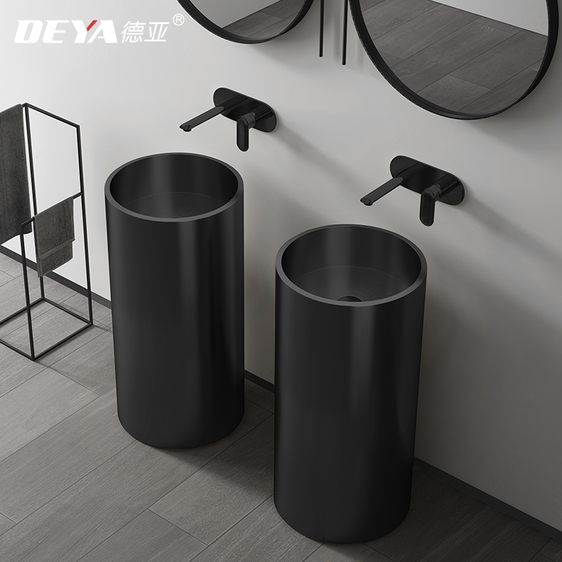 Dea stainless steel column basin Nordic black column type washbasin integrated floor type washbasin washbasin