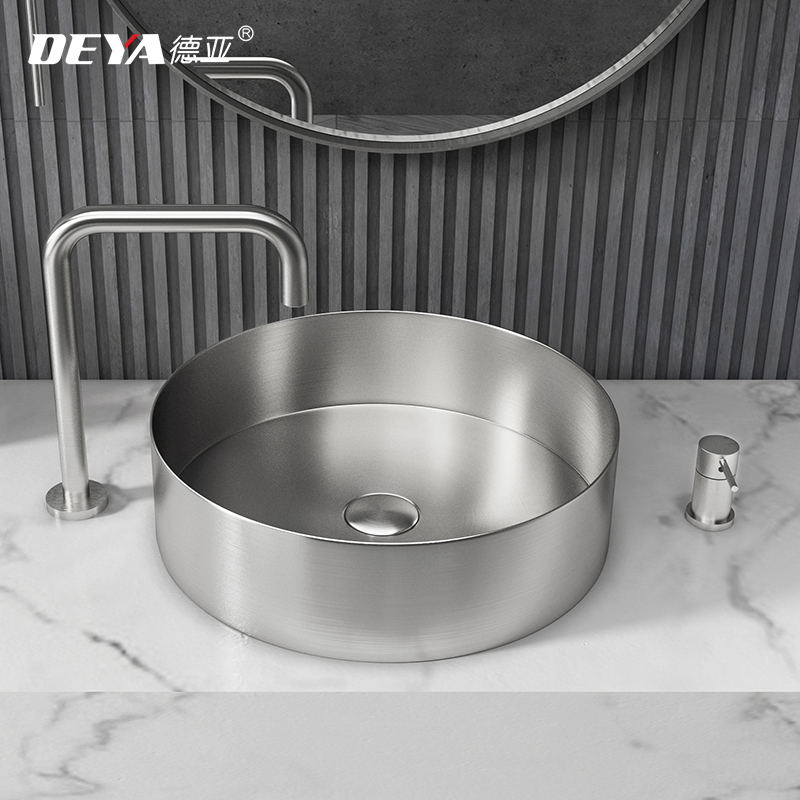 304 stainless steel table tub Minsink hotel Makeup Room Round Table Washbasin Home Balcony Washbasin