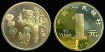 2005 Zodiac Chicken Years Commemorative Coins Ordinary Circulation Commemorative Coin Commemorative Coins 1 Yuan Face Face to send Round Box