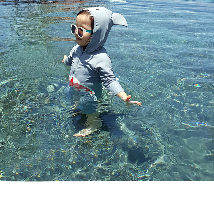 Bộ đồ bơi một mảnh của Shark 4 cho trẻ em 2 bộ phim hoạt hình dễ thương 3 bé trai và bé gái cho bé 1 kỳ nghỉ hè suối nước nóng quần bơi bé trai
