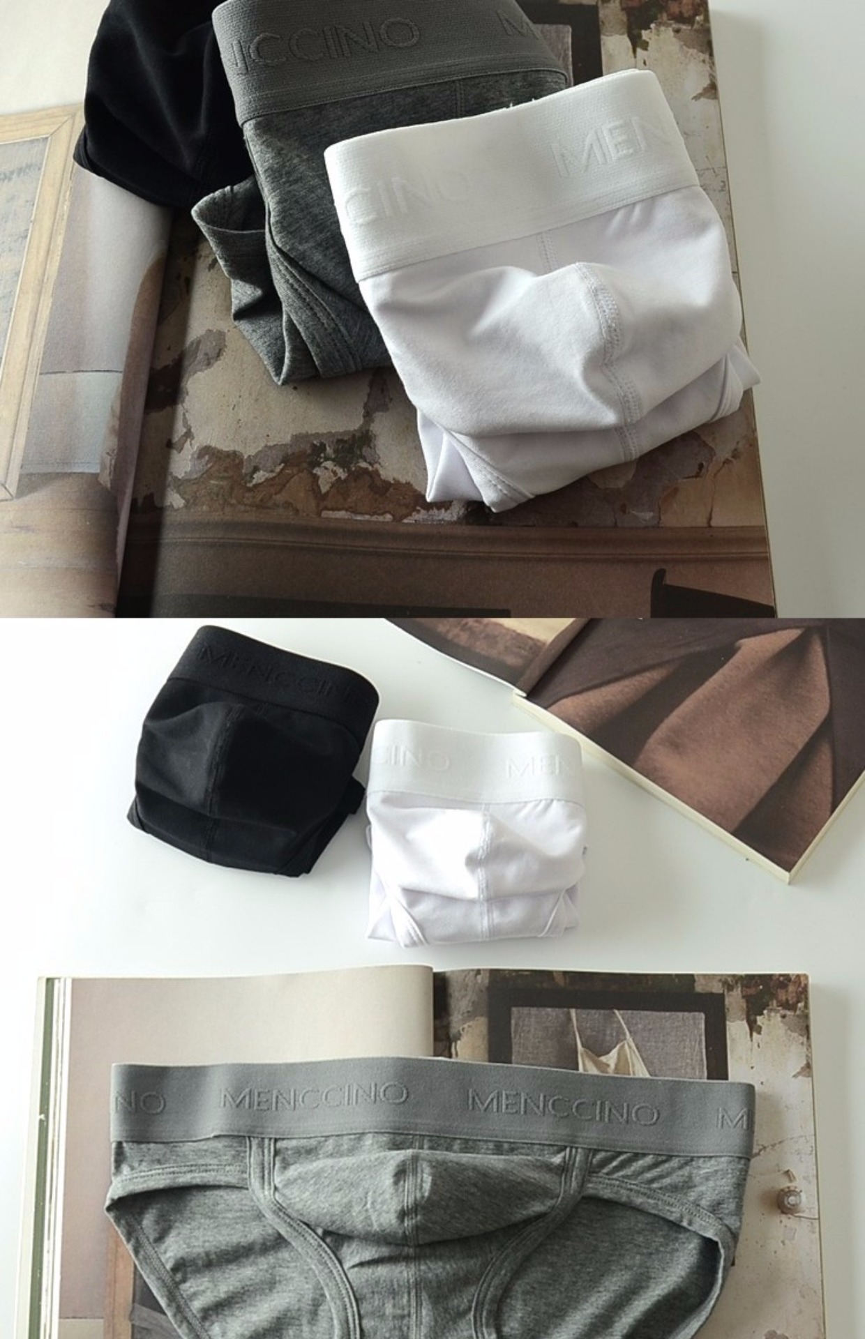 Văn học gốc Thanh niên Đồ lót nam Cotton Nhật Bản Xu hướng eo thấp U Thiết kế lồi Túi màu rắn quần lót nam sexy