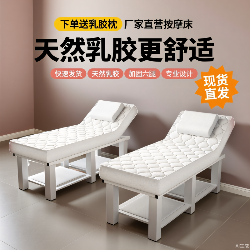 Latex Beauty Bed, Beauty Salon Special Massage Bed, Massage Bed with Holes, Body Tattoo Embroidery Physiotherapy Bed, Manicure Bed 