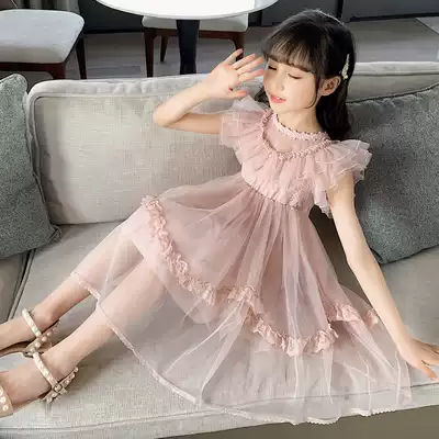 Girls princess skirt 2021 new Western style puffy yarn skirt girls summer clothes net red dress children fairy skirt