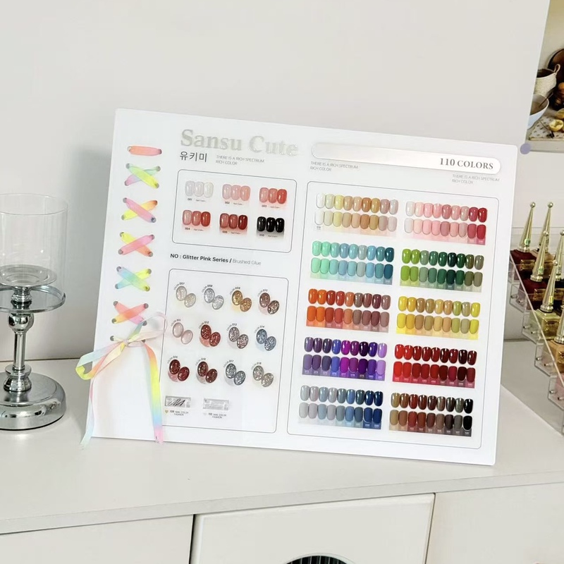 New Sansu Three-Piece Set of 110 Colors Nail Gel Polish, One Bottle Per Color, Large Set, Recommended for Nail Salons, Easy to Apply and Brightens Skin Tone