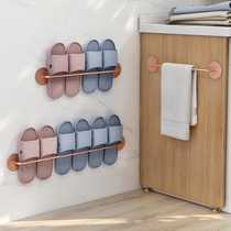 Bathroom slipper rack Wall-mounted non-perforated toilet door storage artifact Toilet drain pylons Wall shelf