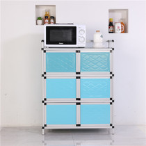 Stainless steel cupboard Rural household kitchen Aluminum alloy cupboard locker storage cabinet Multi-functional small cupboard put bowl