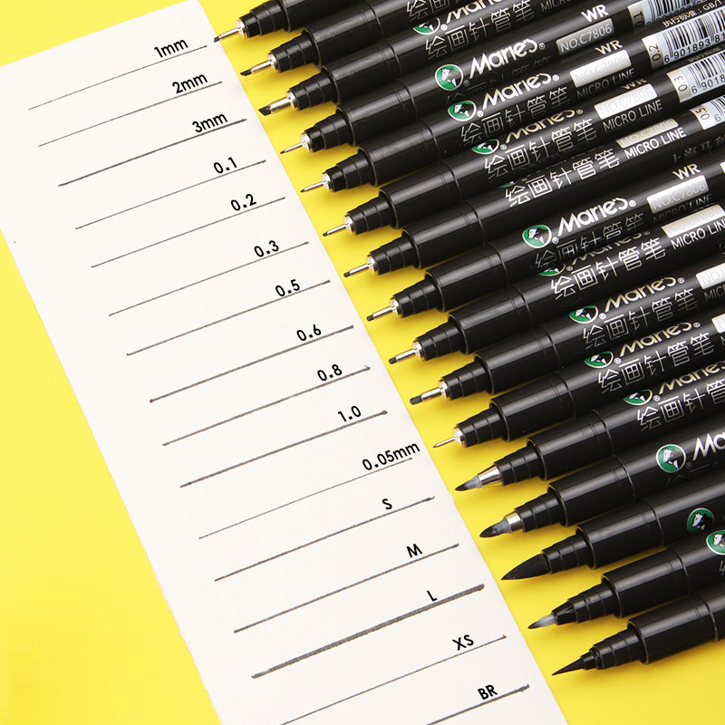 maries Malley needle pen drawing pen 0 05mm Mary fine student with animation painting brush sets for waterproof line special speed writing fine painting with short sketch fine painting 0 1 hp