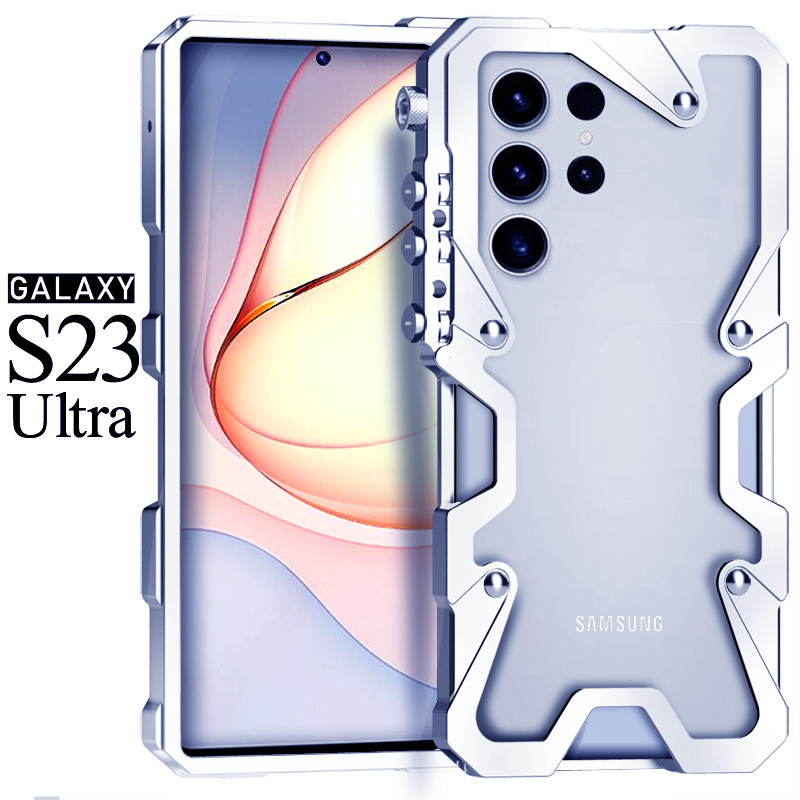 Suitable for Samsung S25Ultra Mechanical Arm Phone Case S24Ultra Metal Frame S22Ultra Thickened Anti-Drop A55 Protective Case S23Ultra Edge Protection S21+ Breathable A73 Heat Dissipation