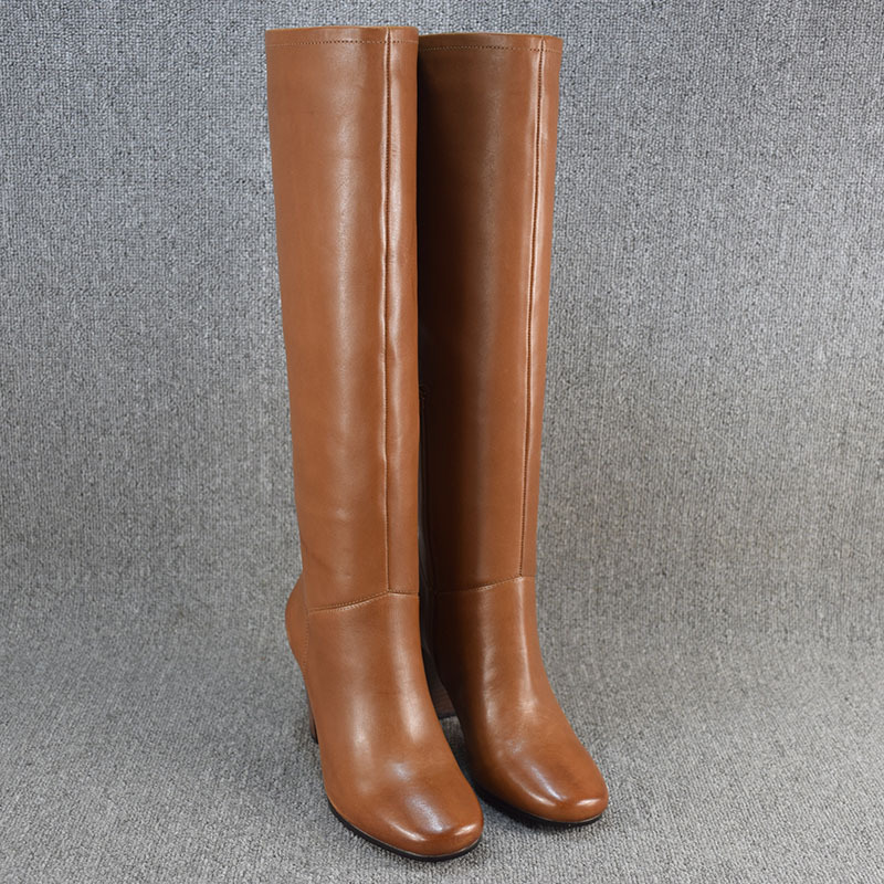 Original Foreign Trade Large Size Genuine Leather Chunky Heel Long Boots Women's High Boots Knee-High Boots Slim Leg Long Boots Riding Boots Women's Boots Original Foreign Trade Large Size Genuine Leather Chunky Heel Long Boots Women's High Boots Knee-High Boots Slim Leg Long Boots Riding Boots Women's Boots