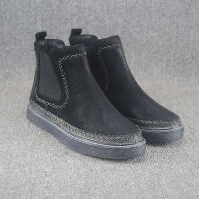 Women's shoes for autumn and winter: genuine leather thick-soled Dr. Martens boots, Chelsea boots, high-top, worn and dirty shoes, flat ankle boots for women