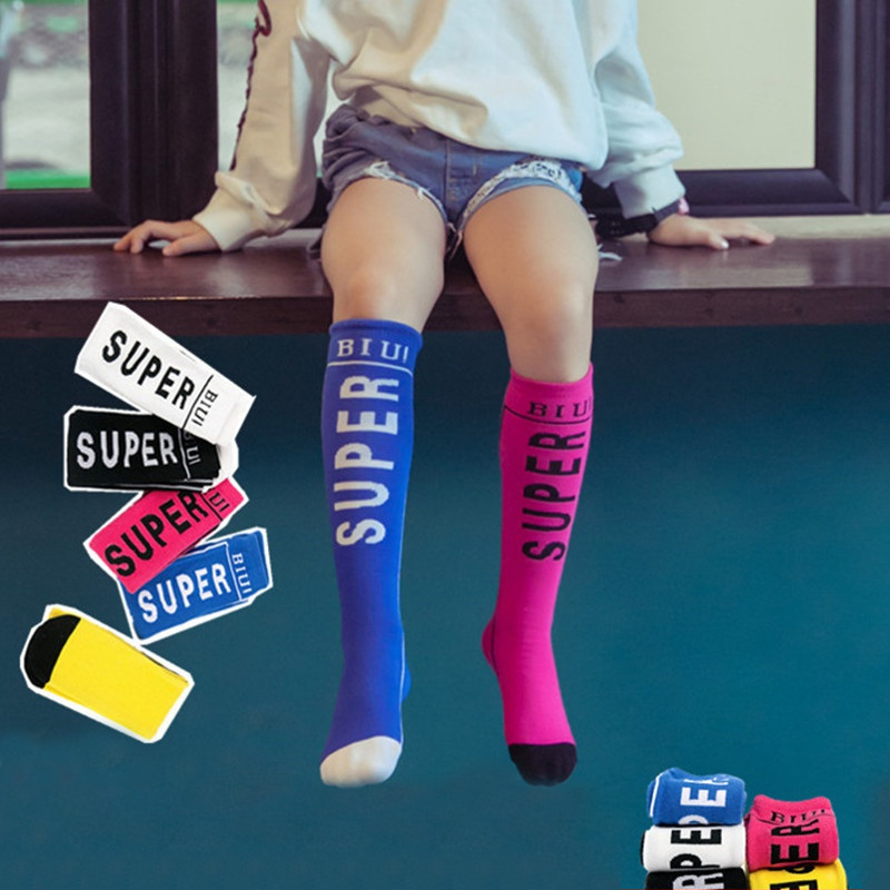 Children's socks thin section summer tube socks boys and girls hip-hop jazz dance fashion catwalk performance letters cotton socks tide - Taobao