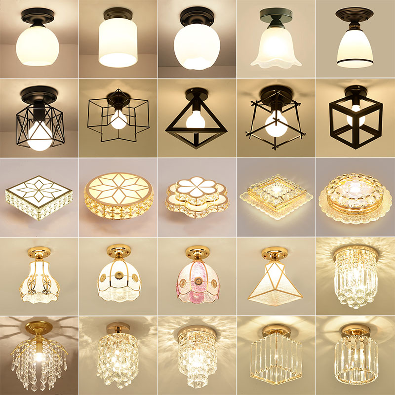 Nordic Corridor Water Crystal Light Entrance to the family Xuanguan Corridor American loft Ceiling Lamp Modern Minimalist Stairway Bookroom Lamp