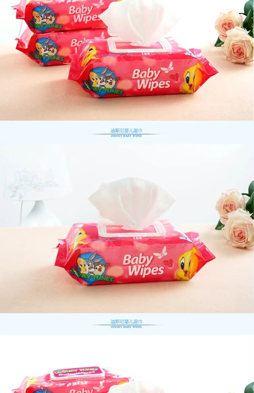 Khăn lau cho bé 80 + 20 bơm 6 gói có nắp cho bé sơ sinh Khăn lau ướt không mùi thơm mua khăn ướt cho bé