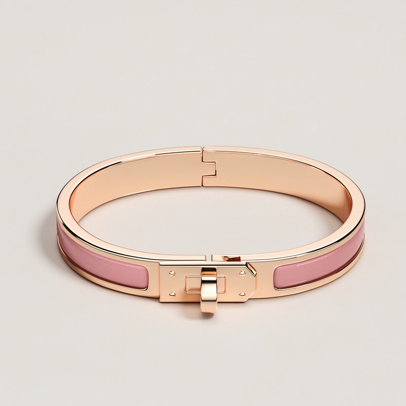 Hermes Genuine Mini Clic Kelly Rose Pink Women's Bracelet
