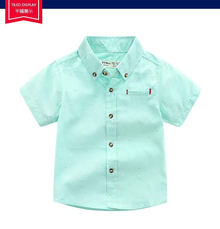 Áo sơ mi nam tay ngắn mùa hè trẻ em Hàn Quốc phiên bản áo sơ mi hè trẻ em cotton cho bé mùa hè 2019 mới - Áo sơ mi áo cho bé gái