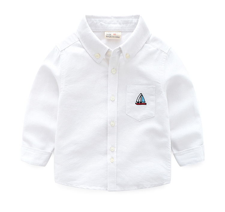 Áo sơ mi bé gái mùa xuân áo dài tay mới phiên bản Hàn Quốc của bé gái áo sơ mi cotton cho bé mùa xuân và mùa thu quần áo trẻ em - Áo sơ mi áo sơ mi bé gái 10 tuổi