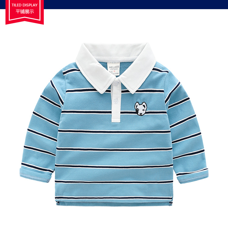 POLO áo mùa thu 2018 mới trẻ em quần áo trẻ em cho trẻ em quần áo bé trai mùa xuân và mùa thu bé bông áo thun áo sơ mi áo ba lỗ bé trai