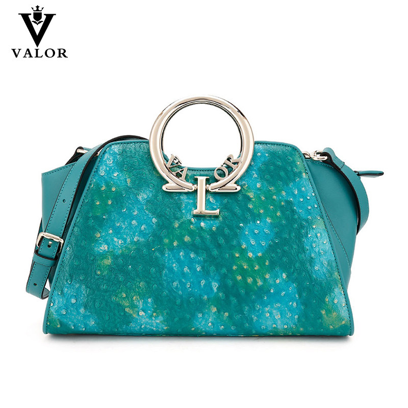 VALOR handbag large Baotou layer cow leather 2022 new ostrich tattooed genuine leather single shoulder inclined cross luxury women's bag