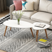 Tea table minimalist modern home small family living room Economy type creative small tea table table Easy solid wood legs small table