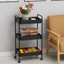 Trolley shelving kitchen storage rack movable with wheel home snacks storage rack small vegetable basket ground floor
