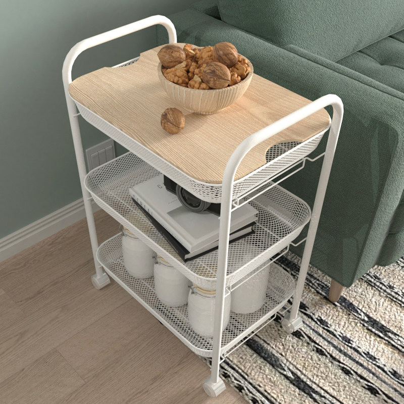 Kitchen shelving floor multilayer domestic debris trolley containing fruit and vegetable basket shelving living-room bedroom storage
