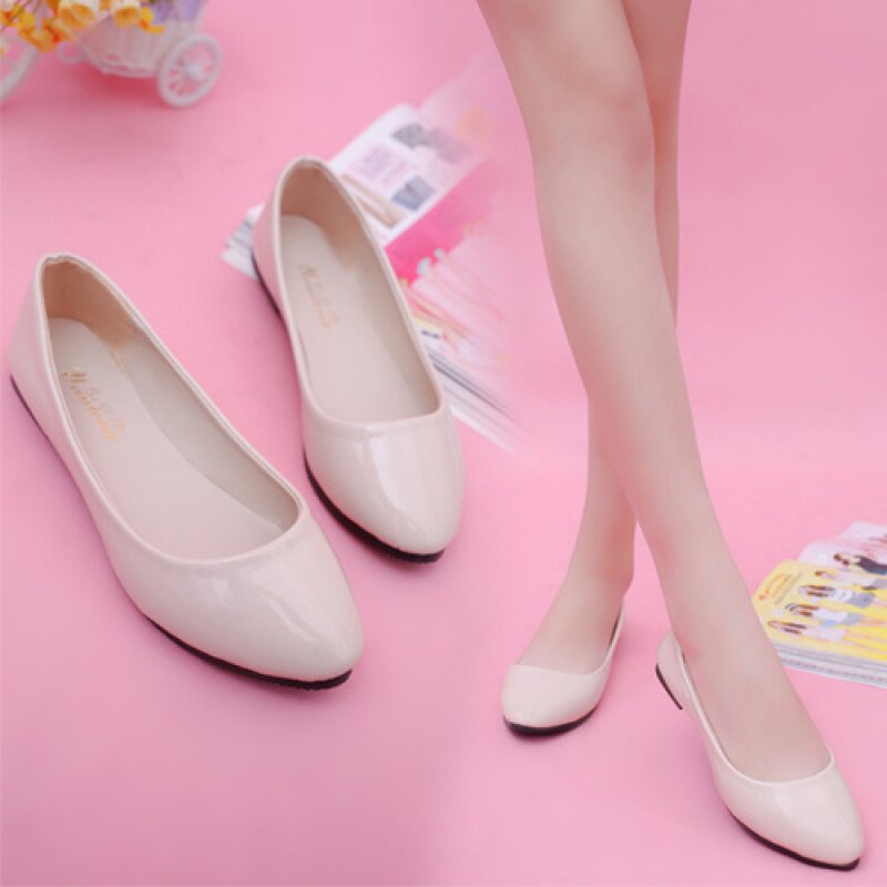 (Hot Pin 200 thousand) 2019 Spring Casual Flat Heel Flat Bottom Shoes Shallow Mouth Women's Single Shoe Bean-Bean Shoes Small Leather Shoes