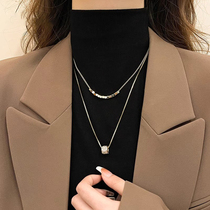 (Dégagement de sortie) collier double couche de petite taille chaîne de pull de luxe légère vente flash à durée limitée