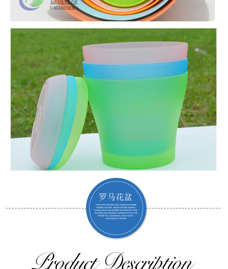 Màu sắc chủ đề hoa nhựa chậu giả cao tập tin sứ roman hoa chậu màu xanh lá cây bền bí đỏ với khay - Vase / Bồn hoa & Kệ bình hoa bàn tay phật