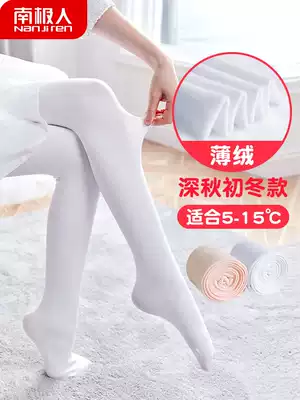 Children's pantyhose medium-thick winter plus velvet padded special white dance socks baby socks girls inner pants socks