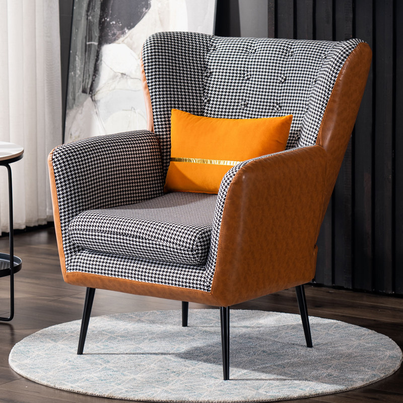 Light luxury single sofa houndstooth Nordic modern minimalist net red bedroom lazy home living room study tiger chair