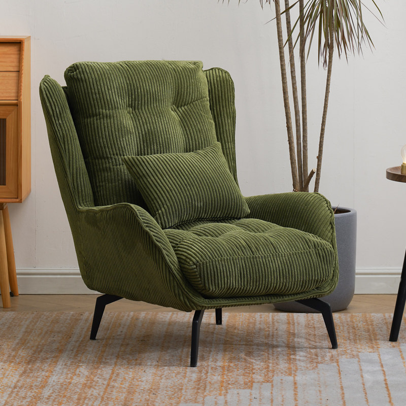 Nordic Retro Single Sofa Brief Light Core Suede Home Apartment Living Room Balcony Casual Sloth High Back Tiger Chair