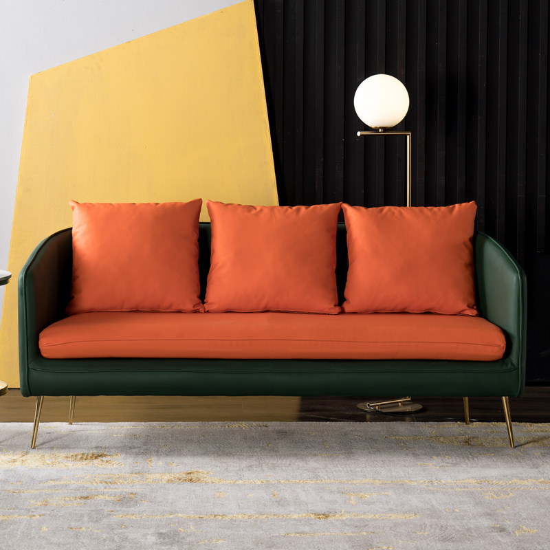 Double sofa small apartment light luxury Nordic cafe bedroom living room leisure net red style combination fabric sofa chair