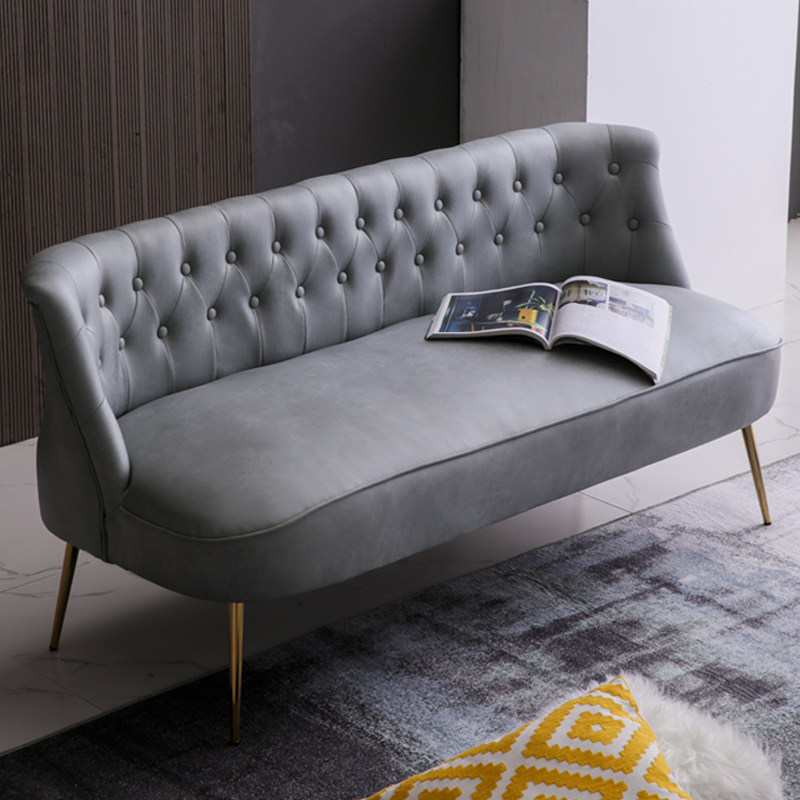 Nordic sofa small apartment technology cloth leather art light luxury simple living room combination double three people clothing store small sofa