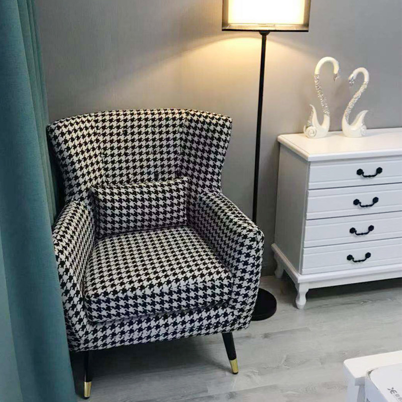 Nordic modern minimalist lazy sofa bedroom small apartment single tiger chair living room American casual fabric sofa