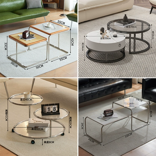 Легкий роскошный современный простой комбинированный журнальный столик для гостиной, бытовой, маленькой квартиры, подвижный вращающийся диван из закаленного стекла, приставной столик