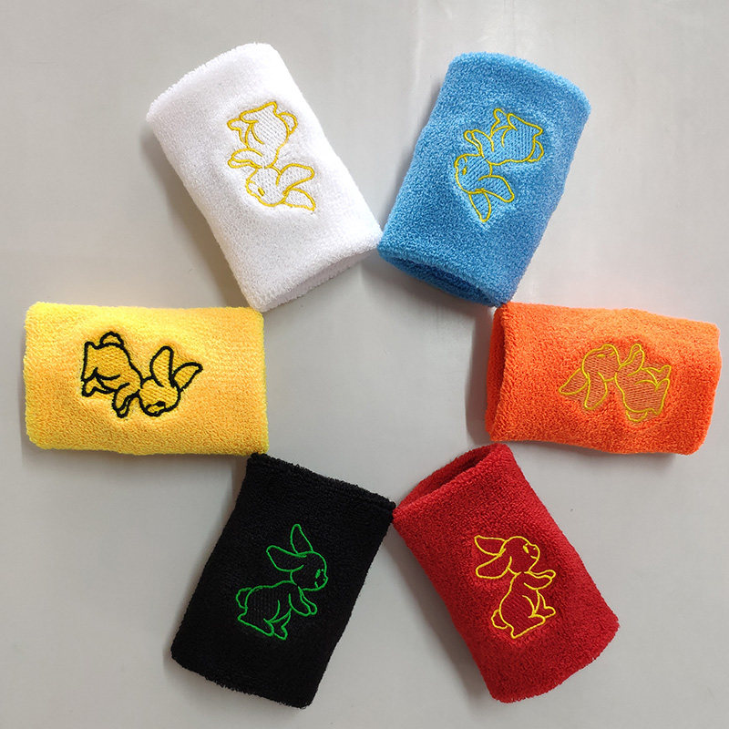 Sport protection wrist suction sweaty sweaty bunny bunny embroidery pattern young children collective event gift
