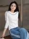 Mingming GUKKS top-stitch base 2026 early spring design line slimming round neck long-sleeved T-shirt