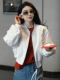 GUKKS yellow loose short jacket women's 2025 new spring casual all-match double zipper jacket baseball uniform