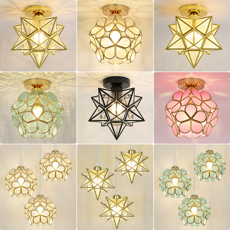 Nordic Light Extravagant Creative Corridor Aisle Suction top light mesh Red modern Xuanguan Balcony Entrance Stairway Floating Windows Petal Lights-Taobao