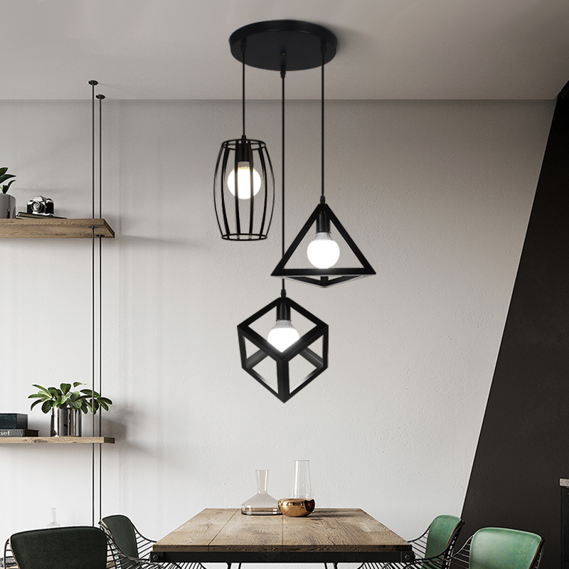 Nordic Retro Iron Art Restaurant Chandelier Three-Head Industrial Style Creative Personality Art Small Chandelier Corridor Modern Lighting Fixtures