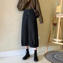 Spring loaded Tibetan meat ladies dress big code denim half body dress with high waist display slim fit for hip thigh thick skirt