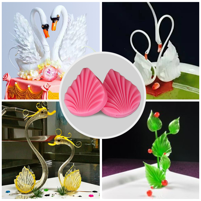 Cunmin Swan wings mold silicone food grade sugar tool leaf shape swan wings die 032 leaf die