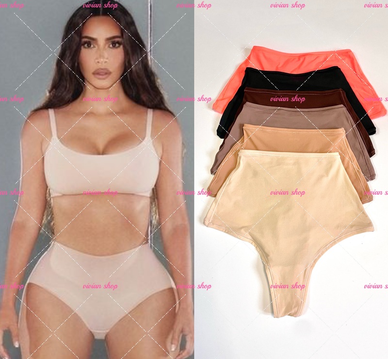 Skims Kardashian Wear Everyboy Soft and Comfortable Mid-High Waist Triangle T-Pants Thong Xxs, Xs, S