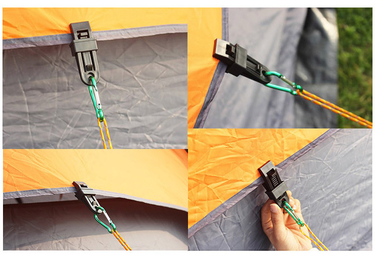 Lều ngoài trời cố định clip cắm trại lớn tán windproof clip đa năng dây khóa phụ kiện nhựa mái hiên dây nịt lều trẻ em