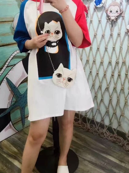 卡通喵星人可爱零钱包女卡包手工珠绣硬币猫咪钱包双面耳机收纳包